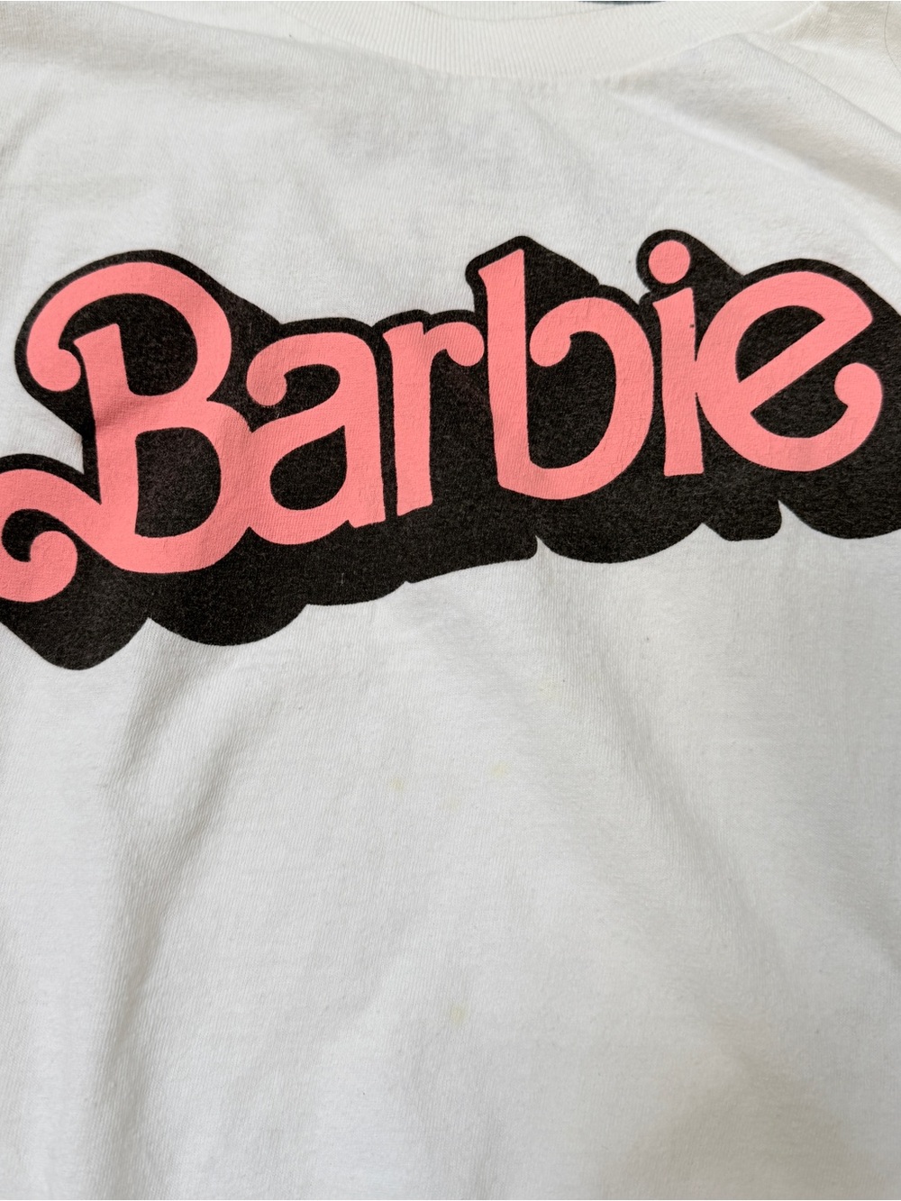 Official Barbie Long Sleeve Top 100% cotton women large oversize minimalist barb